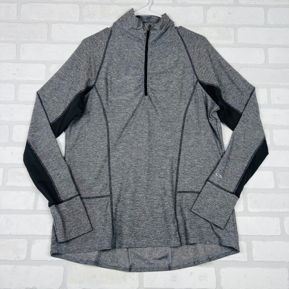 Champion Womens XL Gray Quarter Zip Pullover Thumbhole Mesh S9356-FNL